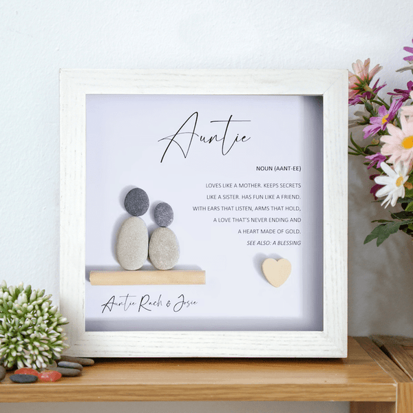 Personalized Aunt Meaning Pebble Art Birthday Gift for Auntie