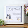 Personalized Best Friend Pebble Art -  Gift for Best Friend -8x8 inch Frame with Stand for Desktop or Wall Hanging Dova Art