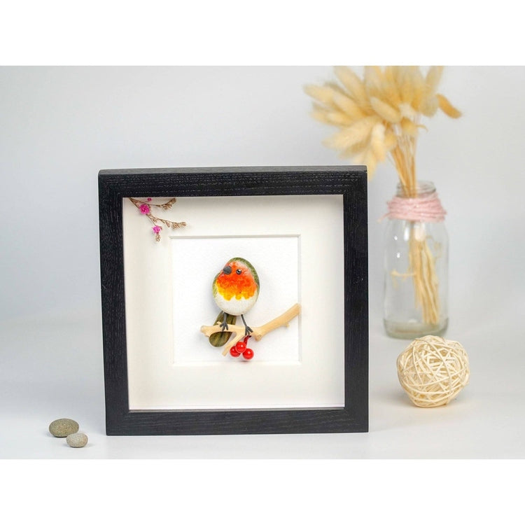 Robin Pebble Art, Memorial Pebble Art, Robins Appear, Thinking Of You Gift, Sympathy, Robins appear when loved ones are near, bereavement by Dovaart.com
