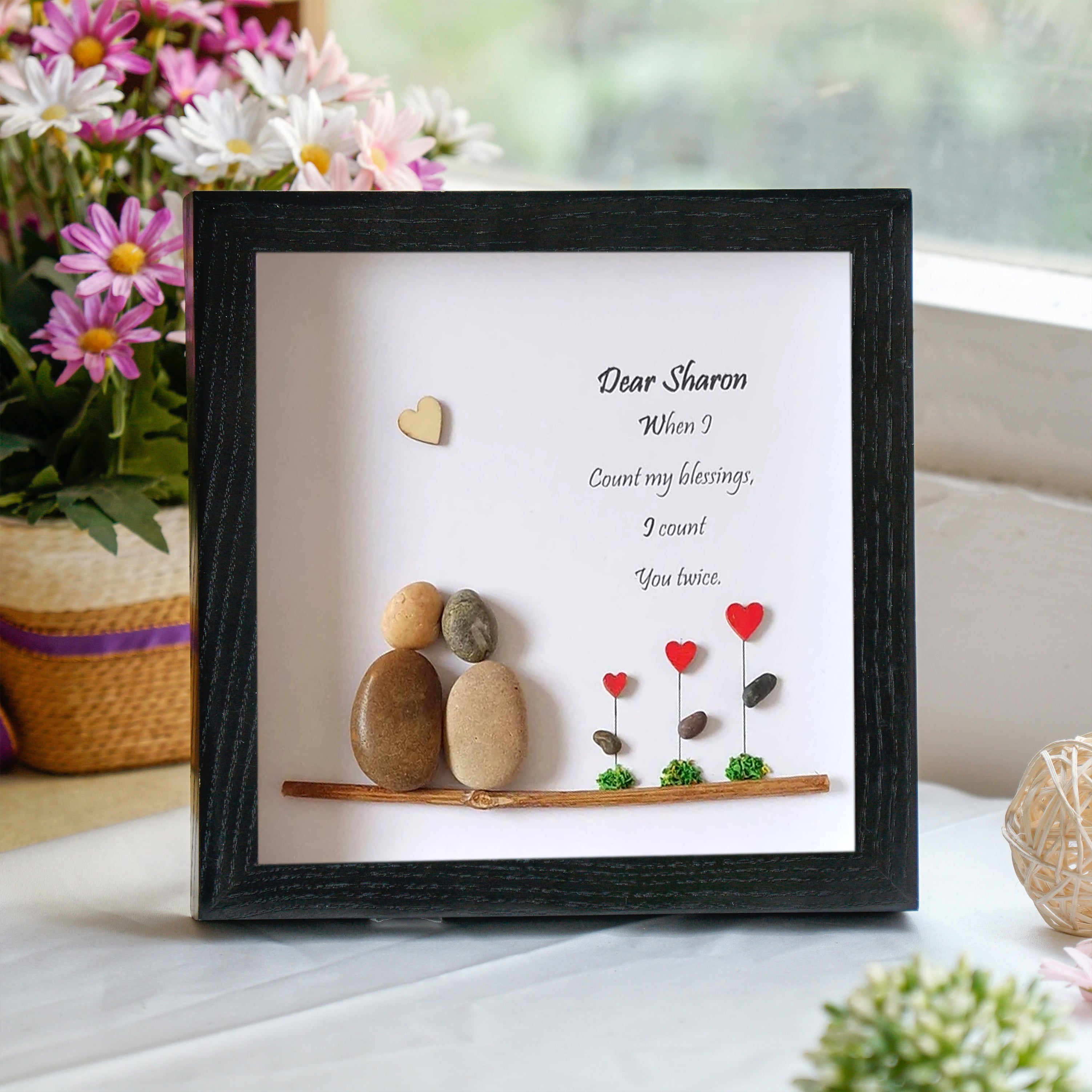 Heartfelt Sister Birthday Frame, A Meaningful Birthday Gift, Pebble Art For Sister