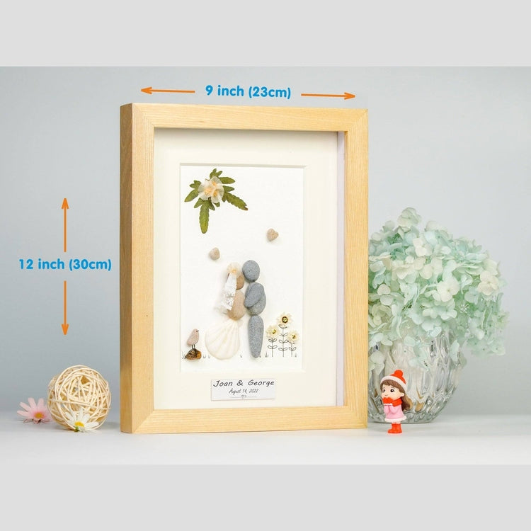Personalised Mr and Mrs Wedding Date Oak Photo Frame, Wedding Gifts