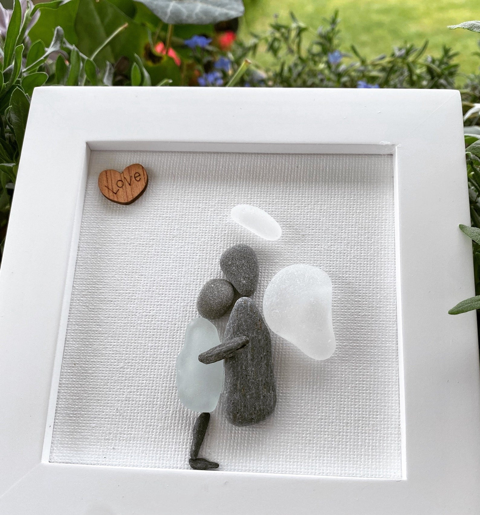 Memorial Gift Sorry For Your Loss Gift Sea Glass Art Sympathy Gift Gift for Friend Loss of Loved One Grief Loss of Mother Grief Gift 8x8 inches