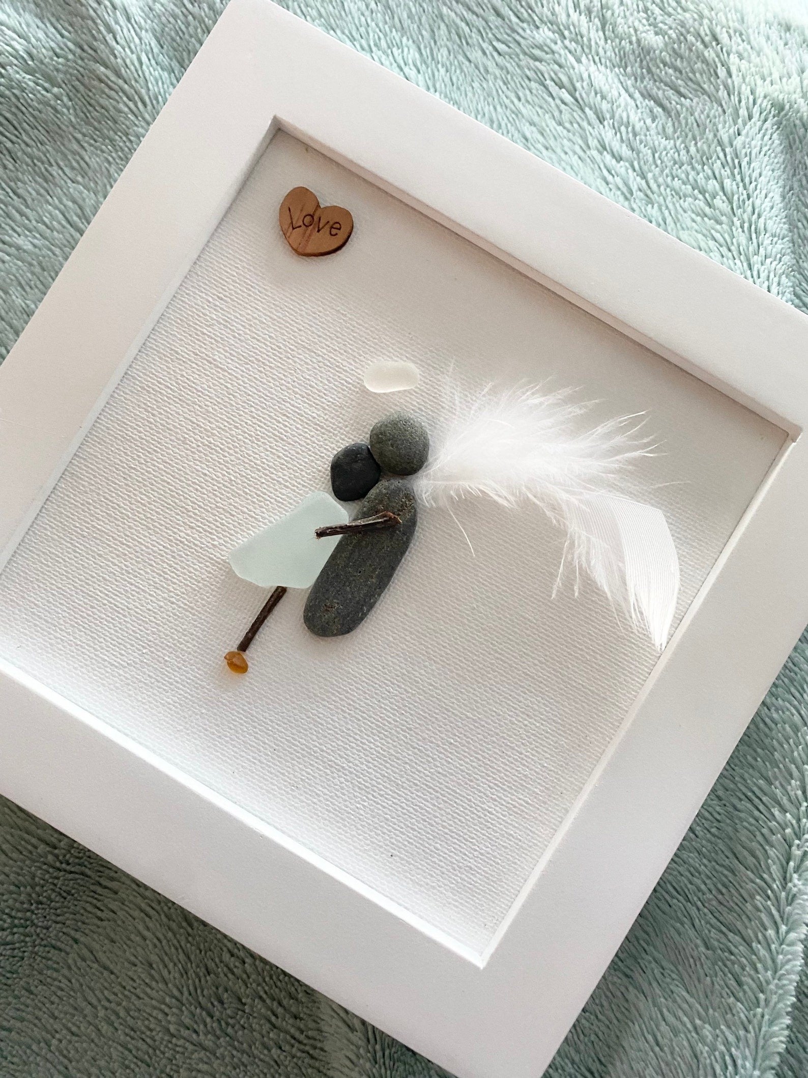 Memorial Gift Sorry For Your Loss Gift Sea Glass Art Sympathy Gift Gift for Friend Loss of Loved One Grief Loss of Mother Grief Gift 8x8 inches